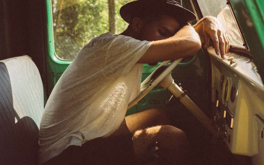 Boy, Sleeping, Car, Rest